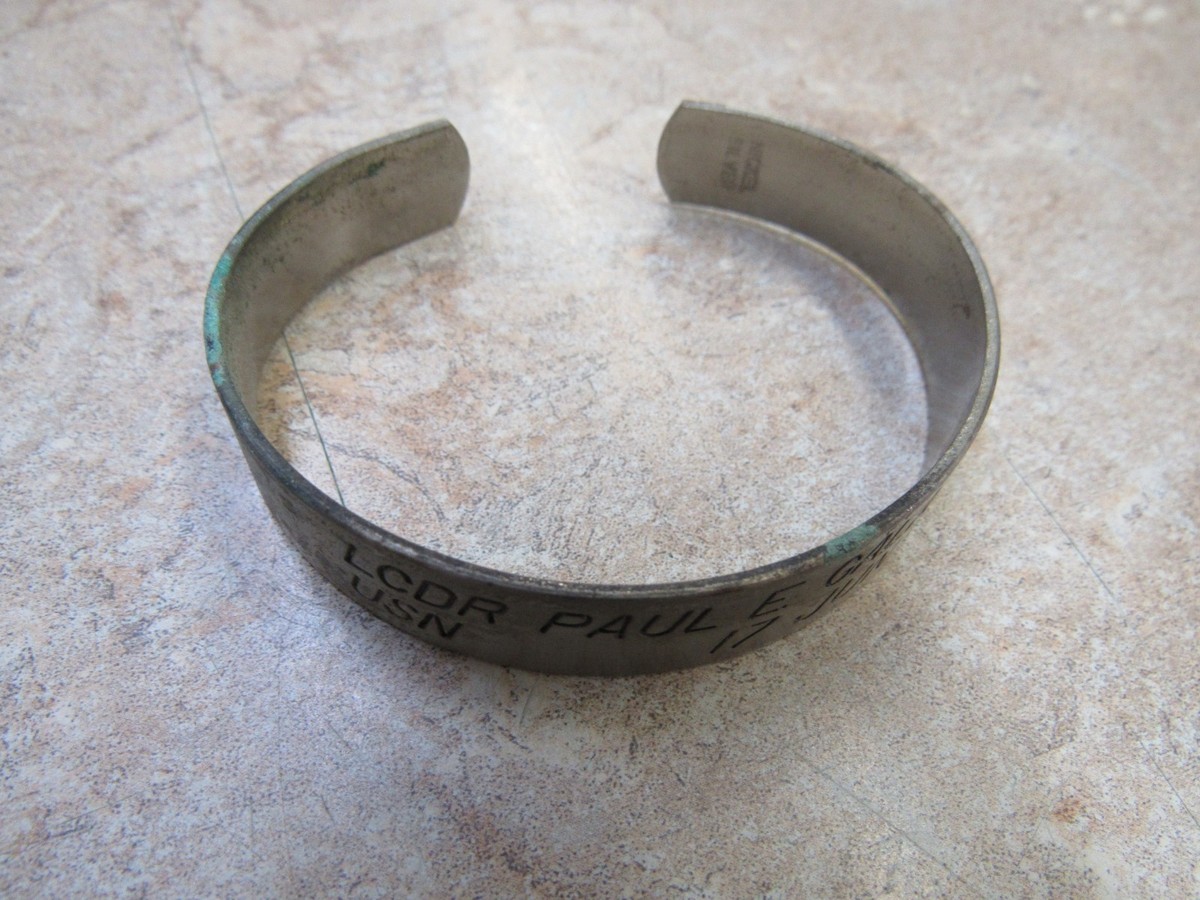Original Vintage 1970's POW Bracelet Nickel Silver LCDR PAUL E