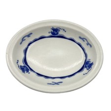 Vintage O.P. Co Syracuse China Blue Viking Ship Ironstone Serving Bowl 6.5"