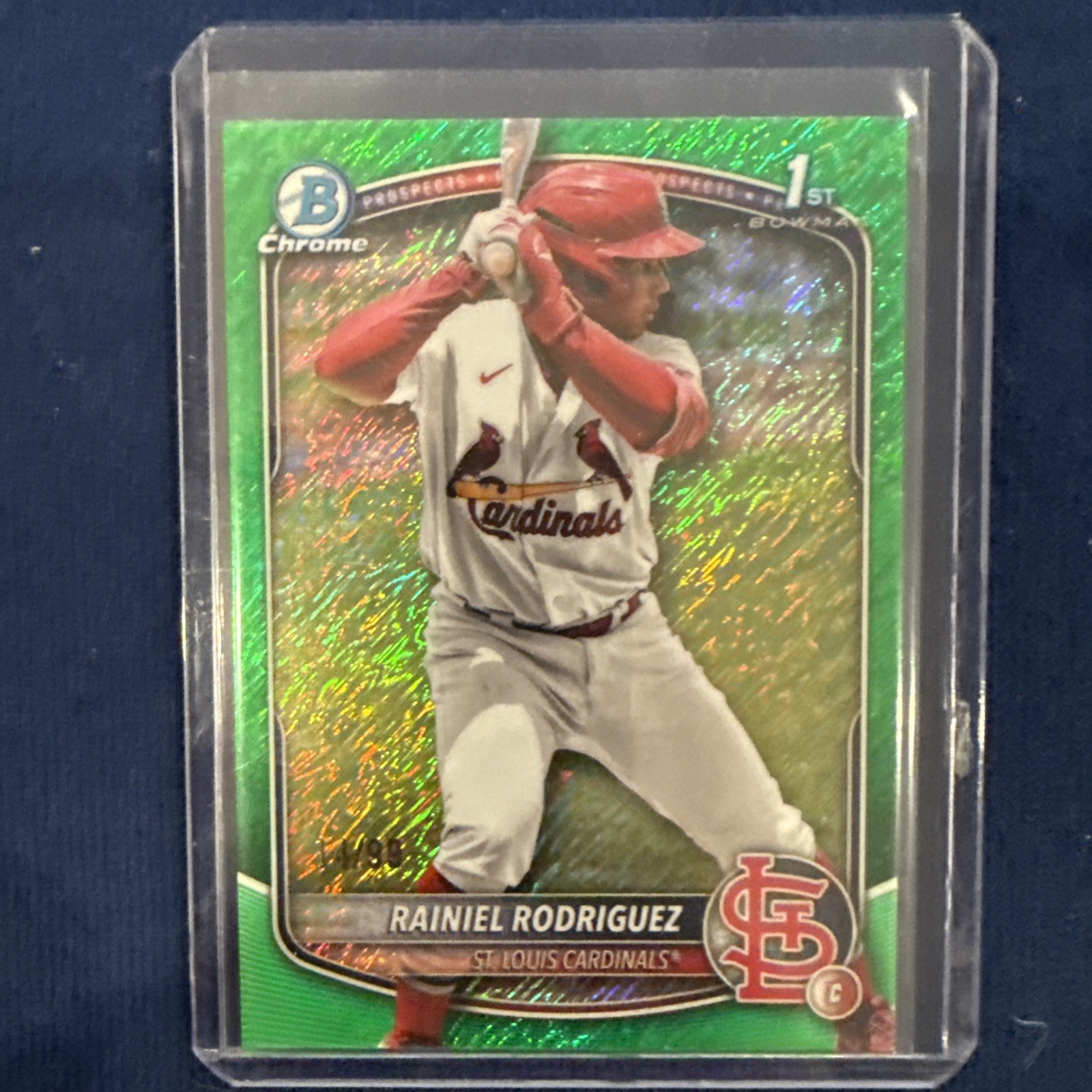2025 Bowman Chrome Rainiel Rodriguez 1st Green Shimmer Refractor /99 #BCP-200