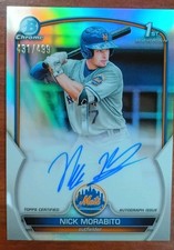 Nick Morabito 2023 Bowman Chrome Refractor Auto 1st RC! SP /499! Mets