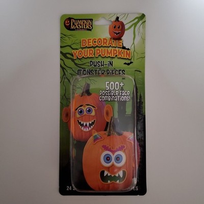 Pumpkin Masters Decorate Your Pumpkin Push-In Monster Pieces 24pc Halloween Kit