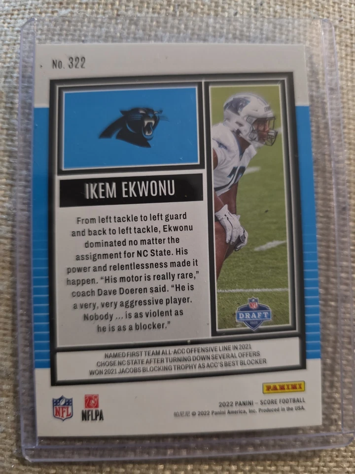 🔥 2022 Panini Score Ikem Ekwonu Rookie Showcase #322   001 /100 🔥showcase - Image 2 of 2