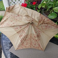 Antique Child's Bamboo Shaft Parasol Umbrella c1920s 1930s Restoration Project