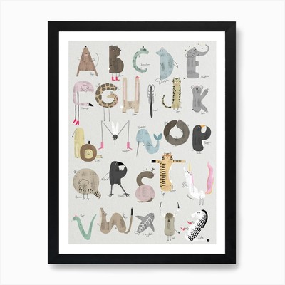 ABC Kinder Kunstdruck gerahmt Wandbild Poster Leinwanddruck Bild