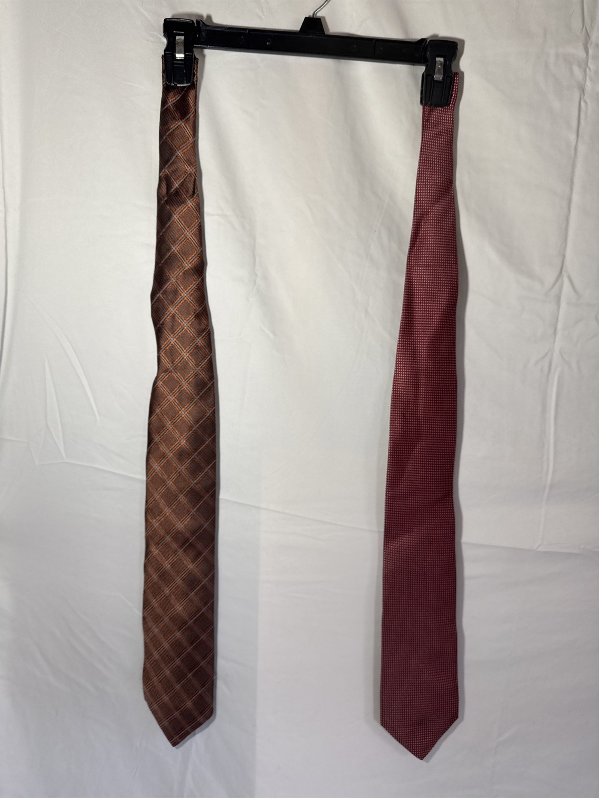 Robert Talbott Ties Red Checkered Carmel Hand Sew… - image 1