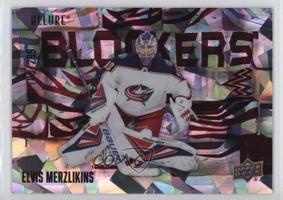 2022-23 Upper Deck Allure Blockers Red /299 Elvis Merzlikins #BL-13 hk5