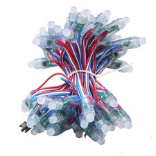 WS2811 RGB LED String Lights, Waterproof, Digital Addressable, 12mm, 5V, 50pcs