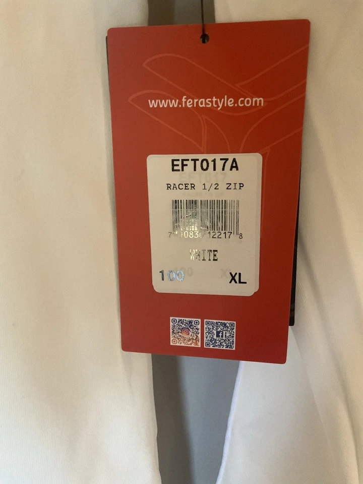 Pullover FERA Racer 1/4 cremallera blanco XL para mujer nuevo con etiquetas Foto 3 de 4