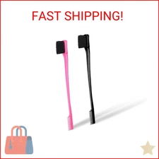 Foxi Fresh Double Sided Edge Control Hair Brush Comb Combo Pack 2 Pieces Pink an