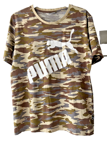 Camiseta PUMA Caqui/Gris/Marrón Mezcla Camuflaje Talla S