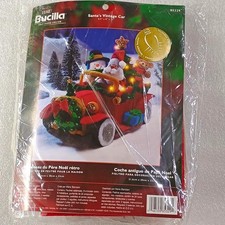 Bucilla SANTA'S VINTAGE CAR Felt Christmas Kit with Lights 85329