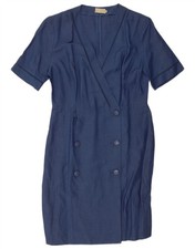 Vintage Womens Wrap Dress IT 50 XL Blue AS06