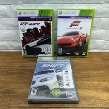Xbox 360 Racing Game Lot of 3 Forza 4 Need for Speed Most Wanted Shift Tested