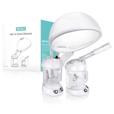EZBASICS Hair Steamer 2 in 1 Ion Facial Steamer with Extendable Arm Table Top...