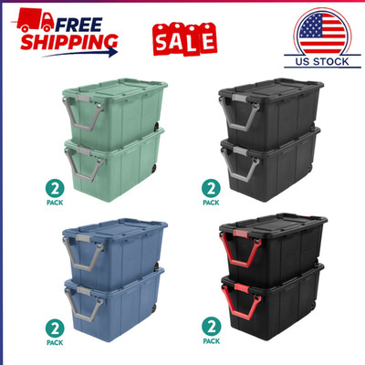 HOTSALE! Sterilite Extra Large Wheeled Industrial Storage Bin, 40 Gallon, 2Pack