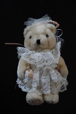 VTG WEDDING BRIDE POSEABLE BEAR 8" PLUSH