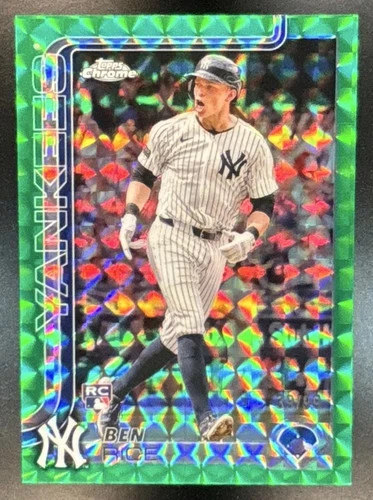 2025 Topps Chrome Ben Rice Green Geometric Refractor /99 #139 RC Yankees