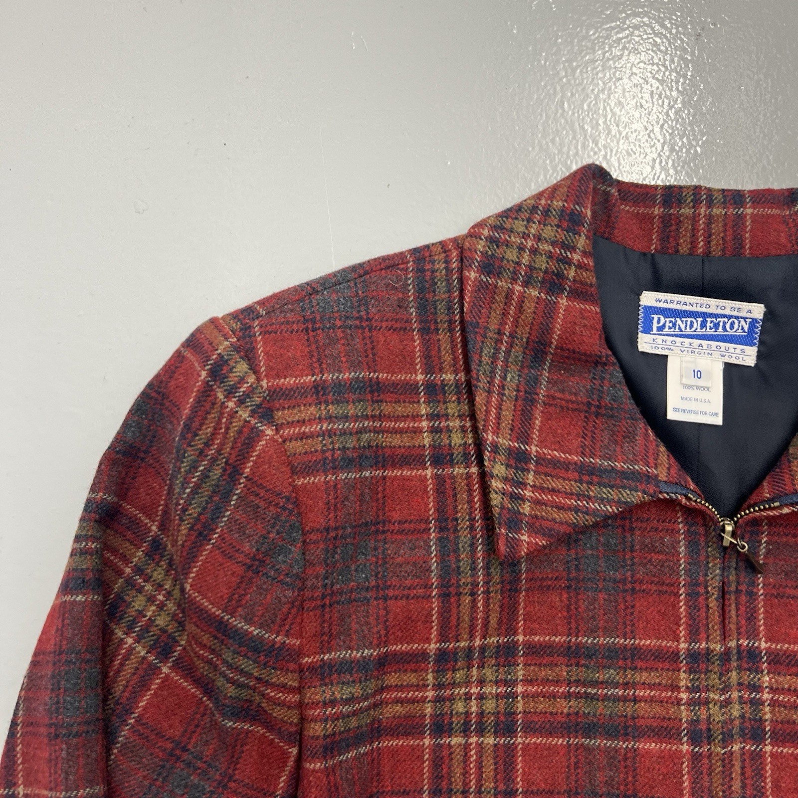 Pendleton Knockabouts Virgin Wool Zip Jacket Burg… - image 6