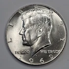 1969 D Kennedy Half Dollar - 40% Silver - Uncirculated from US Mint Set