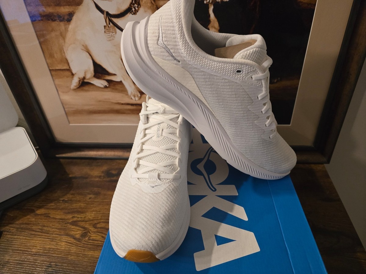 Hoka Solimar Mens 10.5 Running Shoes White Silver 1123074 WWH Training Sneakers HOKA One One Solimar Running Shoes White 1123074 / WWH Mens  main image 3