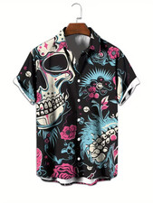 Skull Design Hawaiian Shirt - Adults  Youth