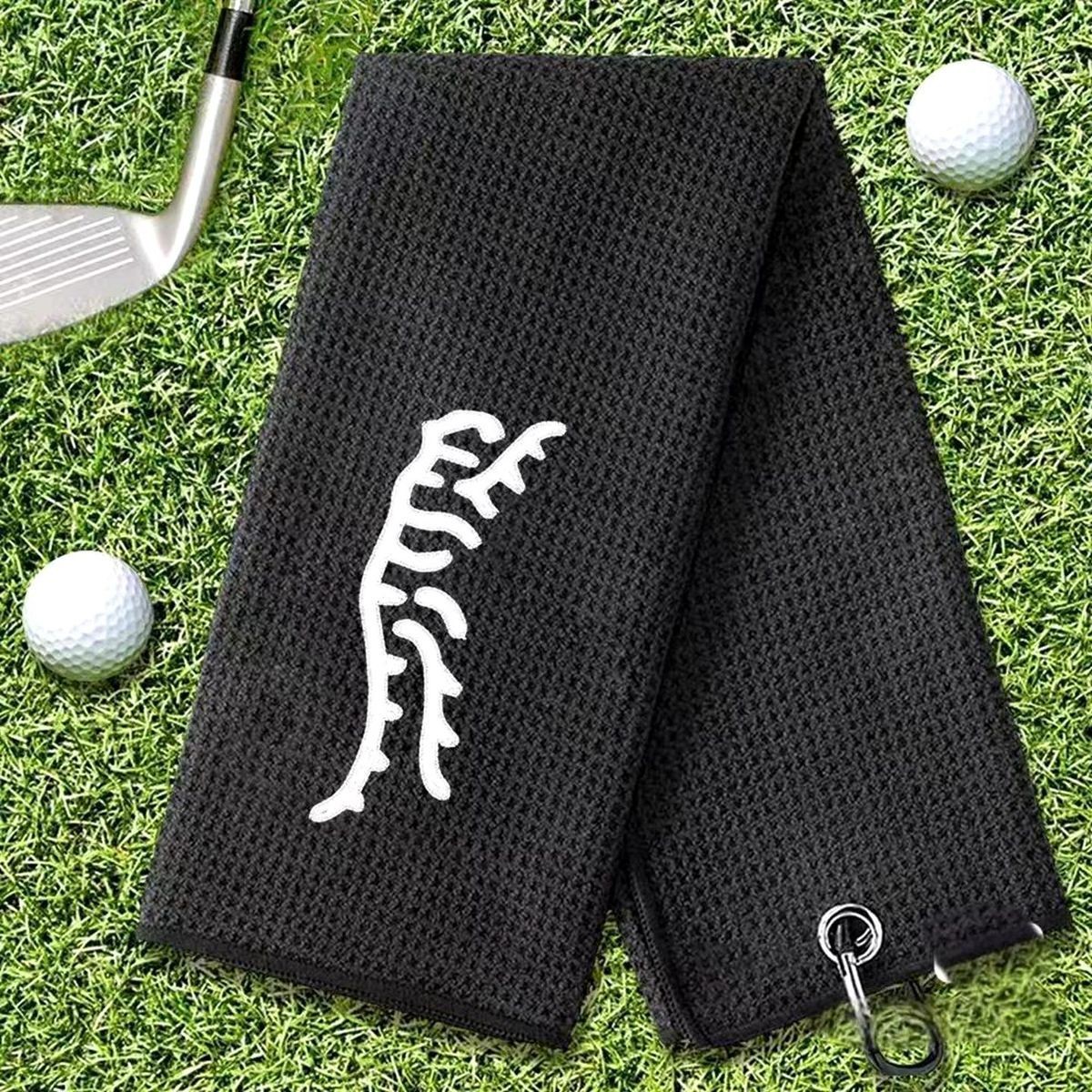 Towel Tiger Pattern Hiking Buckle Outdoor Sports Towel Black Gray
