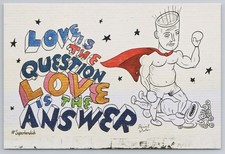 Mural Love Is The Answer Daniel Johnston Austin Texas c2010s Postcard