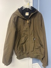 Carhartt Hooded Zip - Canvas Jacket - RN 14806 Outerwear - Mens Large Dark Brown