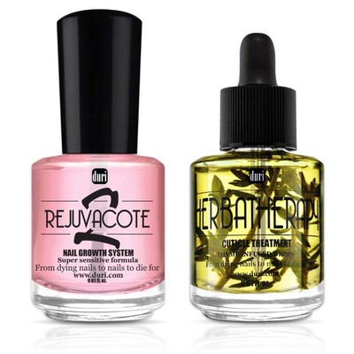 Rejuvacote 2 Nail Growth System Base and Top Coat, Herbatherapy Cuticle Treat...