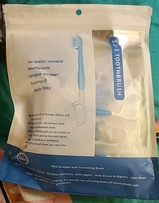 Compact 5-in-1 Disposable Toothbrushes Set with Floss & Tongue Scraper - 26 pcs