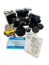 Vintage Camera  Flash Accessory Lot Nikon Canon Vivitar Graflex Mixed Pieces