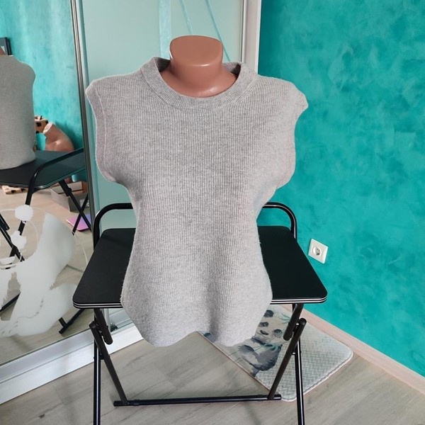 Women Closed Vest Grey Cashmere 34 / XS / 42