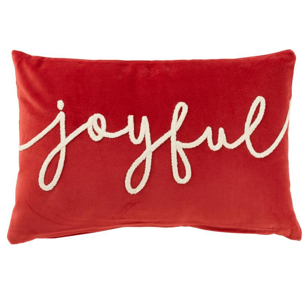 Coussin velours rouge 30x45 cm Joyful petit oreiller deco rectangulaire salon
