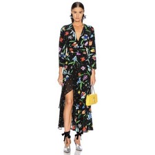 Rixo London Noleen Floral Tulip Wrap Dress