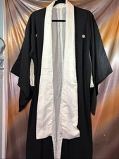 Vintage Men s Black Kimono with White Collar. 152