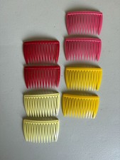 4 Sets 8 Total Vintage 1980s Goody Hair Side Combs Red Pink Yellow Sunshine Bana