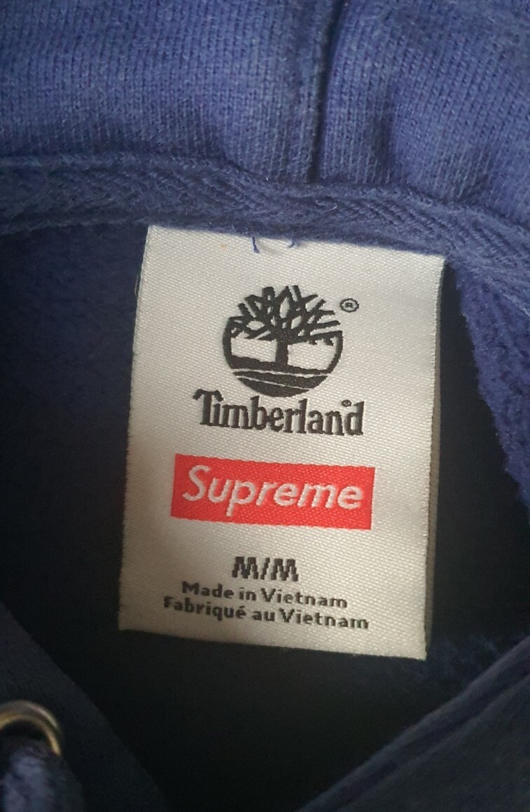 FW16 Supreme Timberland hooded sweatshirt royal hoodie size