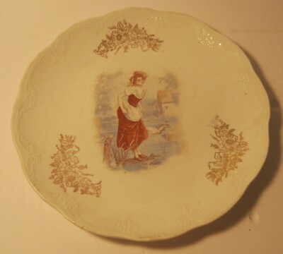 Antique Decorative Porcelain Plate ''Gibson Girl'' Scene by N.C. Co. E.L.O.!!