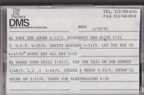 naughty by nature s/t cassette promo