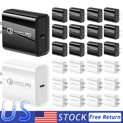 20W Fast Type USB-C Wall Charger Adapter For iPhone 15 14 13 12 11 Pro Max Lot