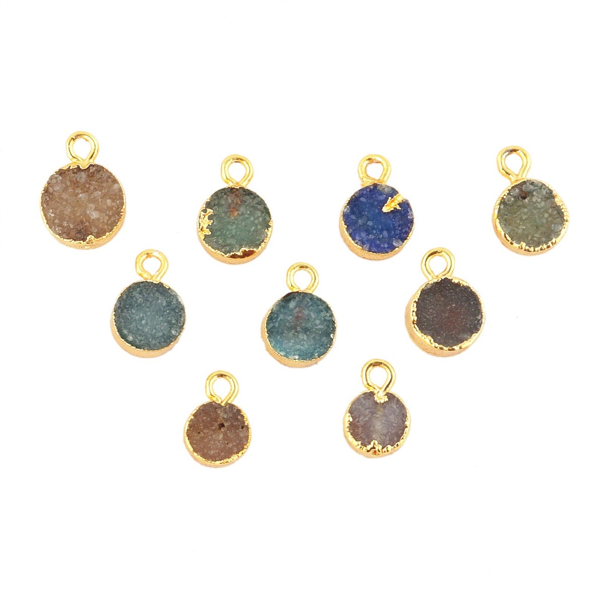 Mix Color Sugar Druzy Yellow Gold Electroplated DIY Jewelry Connector Pcs  Lot