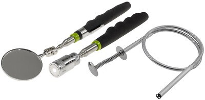 Teleskop Werkzeug Krallen Greifer LED Magnetheber Spiegel Pick Up Tool Magnet
