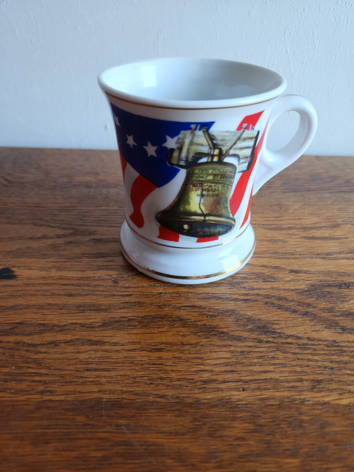 American Liberty Bell Gold Trimmed Coffee Tea Mug Cup Pre-owned