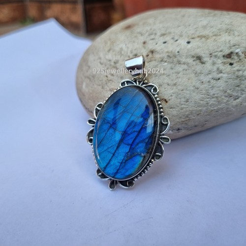Hermoso Colgante de Piedras Preciosas de Labradorita Plata de Ley 925 Declaración Regalo PG4709 - Imagen 2 de 3