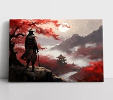 Ancient Samurai Warrior Oil Painting Print Framed Canvas Wall Art Kung Fu Ninja