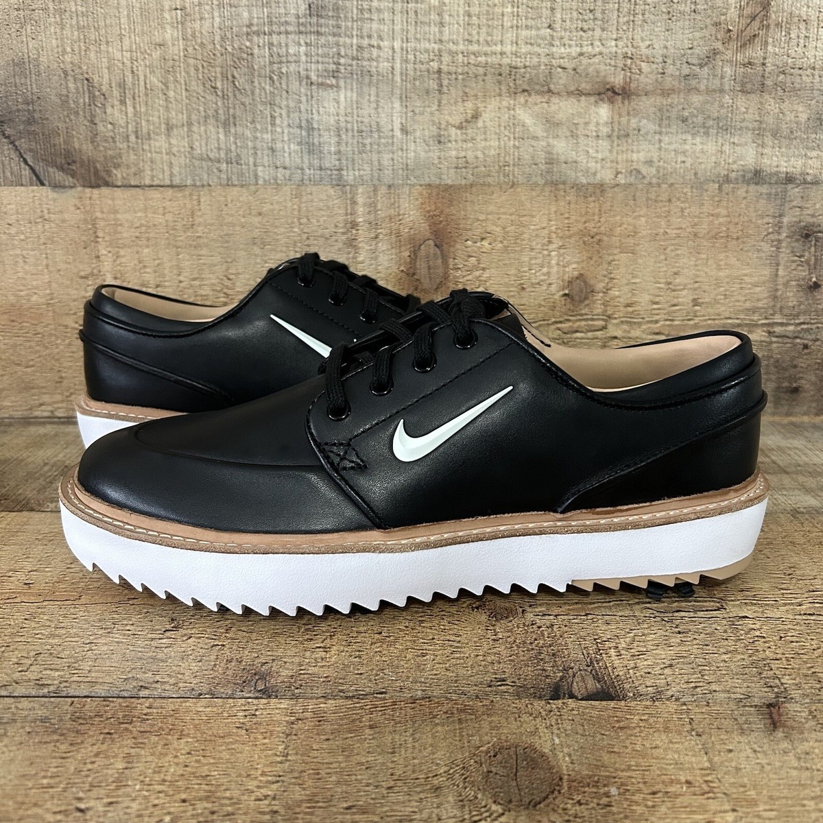Nike Golf Shoes Mens Size 7.5 Janoski G Tour Leather Black White