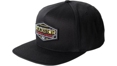 NEW FACTORY EFFEX 18-86600 Rockstar Emblem Snapback Hat - Black - MOTORCYCLE