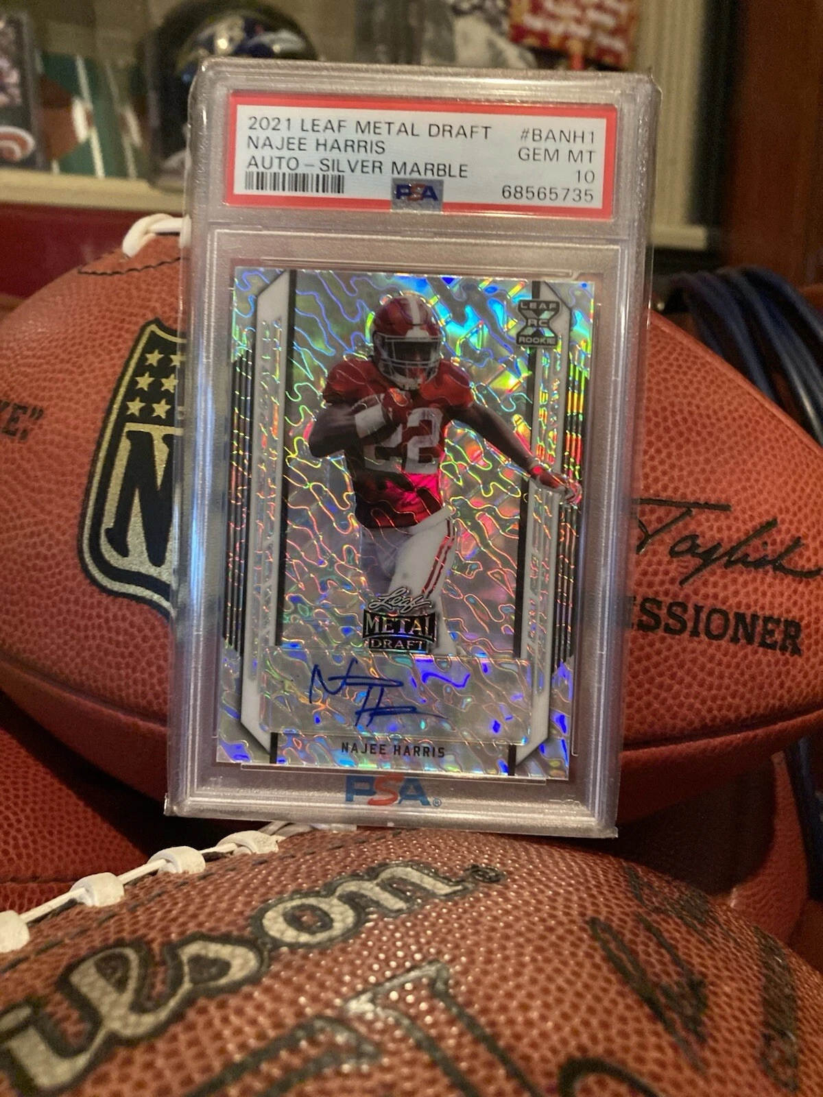 Najee Harris Leaf Metal Draft Autographs #BANH1 Silver Marble