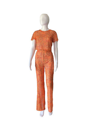 NWT Ed Hardy Orange Firebird XL Semi Sheer Set Crop Top Flair