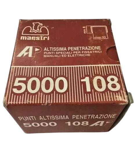 Maestri 108 Punti Metallici 5000pz Graffe 8x10mm Altissima Penetrazione Italy